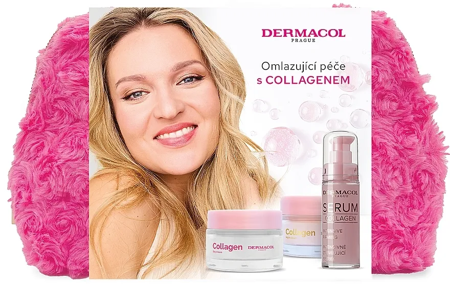 Dermacol Collagen Care + Serum (d/f/cr/50ml + n/f/cr/50ml + f/sr/30ml + bag) Set za lice