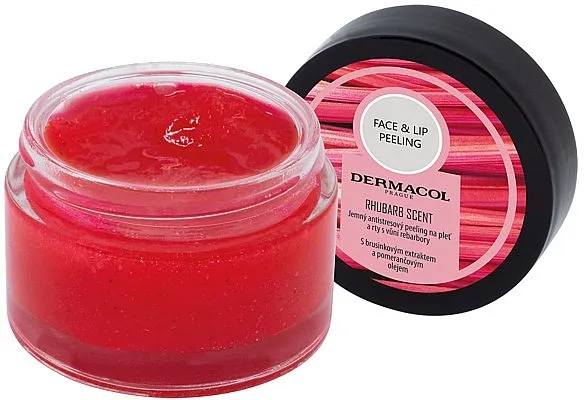 Dermacol Face &amp; Lip Peeling Rhubarb Scent Peeling Piling za lice i usne "Rabarbara"