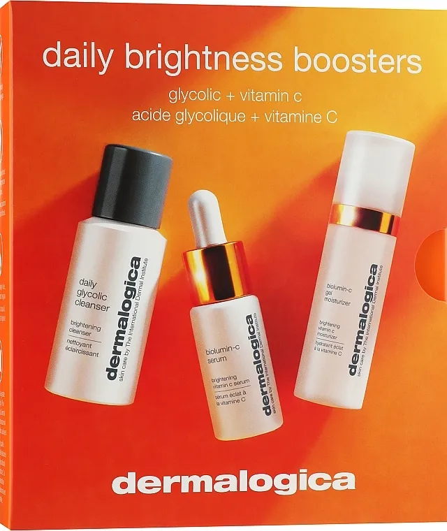 Dermalogica Daily Brightness Boosters Kit (f/gel/15ml + ser/10ml + cleanser/30ml) Set