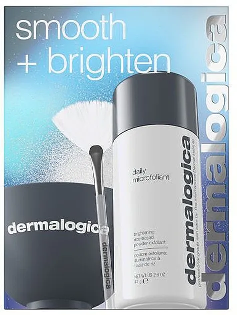 Dermalogica Smooth + Brighten Skincare Gift Set (exfol/74g+cup/1pc+brush/1pc)