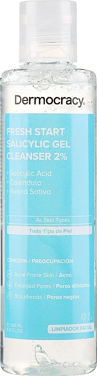 Dermocracy 2% Salicylic Acid Cleansing Gel + Make-Up Remover Gel za čišćenje