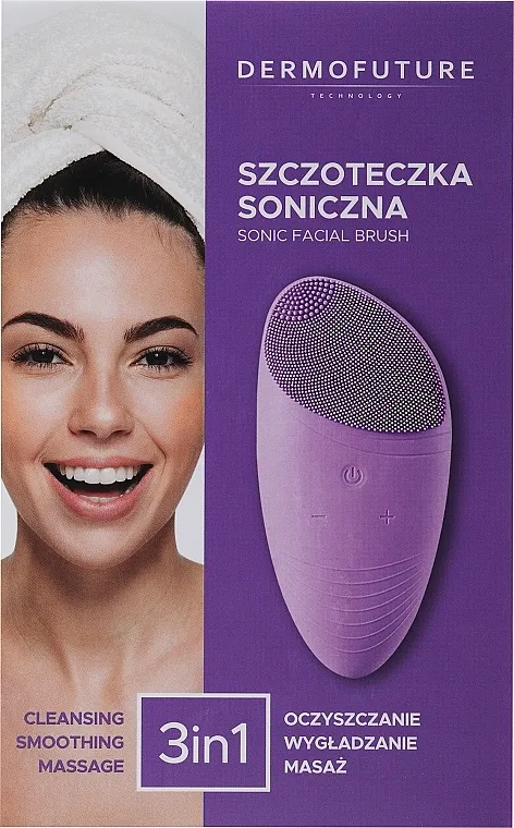 Dermofuture Sonic Cleaner Električna silikonska masažna četka za čišćenje lica, ljubičasta