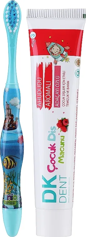 Dermokil DKDent (toothpaste/raspberry/50ml + brush/blue/1pc) Set