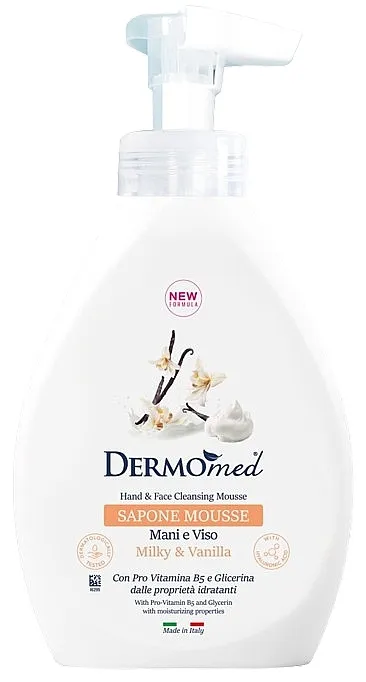 Dermomed Milky And Vanilla Hand And Face Mousse Soap Penasti sapun za ruke i lice