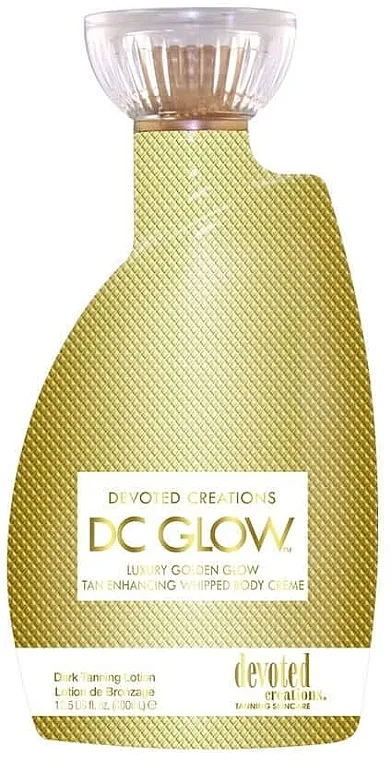 Devoted Creations Cream For Solarium DC Glow, Tan Enhancing Whipped Cream For Solarium, Pore Shrinking, Wrinkle-F Krema za solarijum sa koncentrovanim sastojcima koji sužavaju pore, smanjuju bore i oblikuju i obnavljaju konture kože