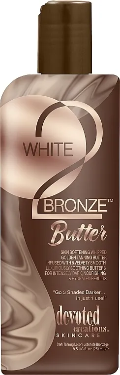 Devoted Creations Cream For Solarium White 2 Bronze Butter, Skin Softening, Whipped Golden Dark Tan Lotion, 6 Oils Krema za tamni ten bez bronzera