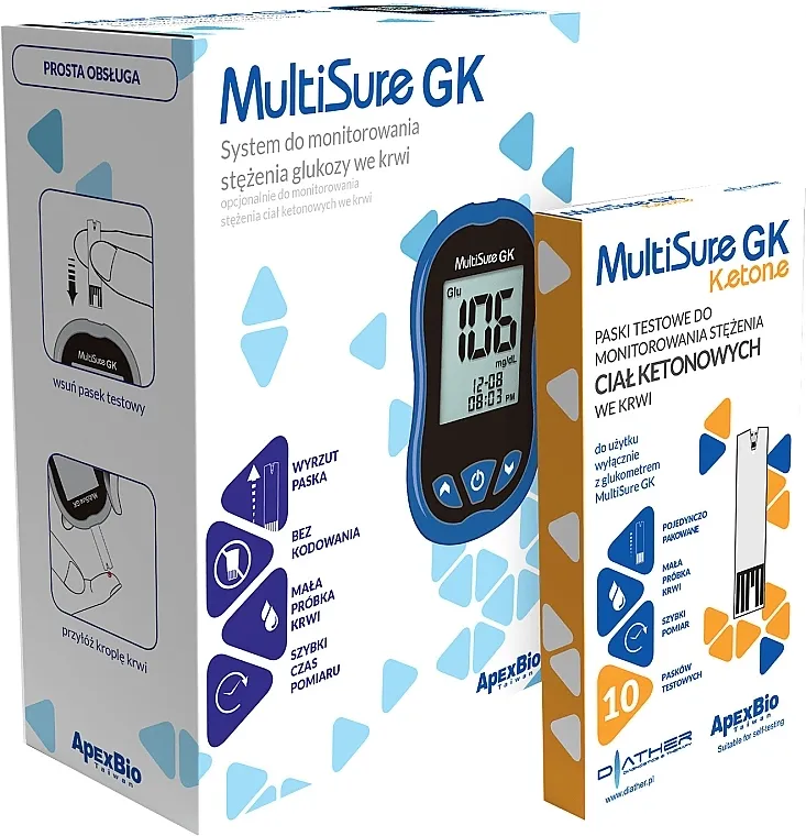 Diather Diagnostics &amp; Therapy (glucometer/1pcs + test/strip/10pcs) Set za merenje koncentracije ketonskih tela u krvi