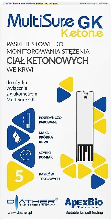 Diather Diagnostics &amp; Therapy MultiSure GK Ketone Trake za testiranje nivoa ketona