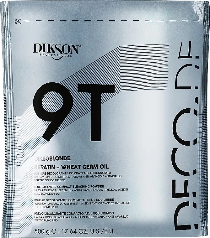 Dikson Professional DiksoBlonde Blue Balanced Compact Bleaching Powder Keratin Wheat Germ Oil 9T Posvetljujući puder za kosu