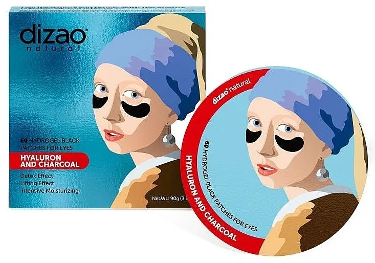 Dizao Natural Hyaluron And Charcoal Hydrogel Black Eye Patches Hidrogel flasteri za oči