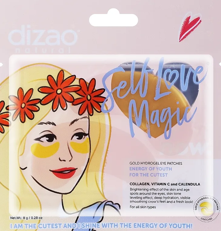 Dizao Self Love Magic Hidrogel jastučići za oči sa kolagenom, vitaminom C i nevenom