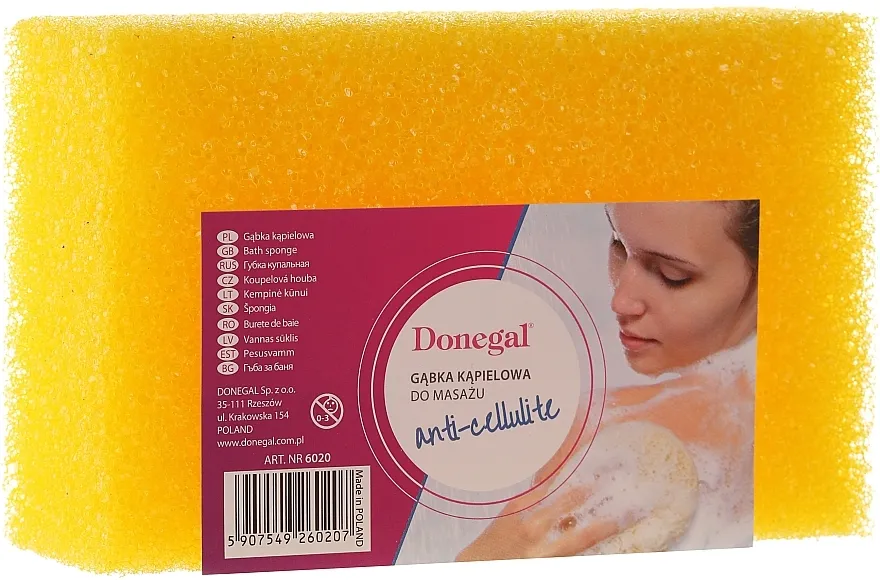 Donegal Cellulose Sponge Masažna krpa 6020, žuta