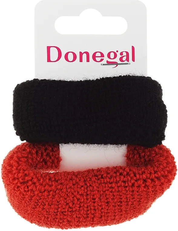 Donegal Elastike za kosu, FA-5643, 2 kom., crna + terakota