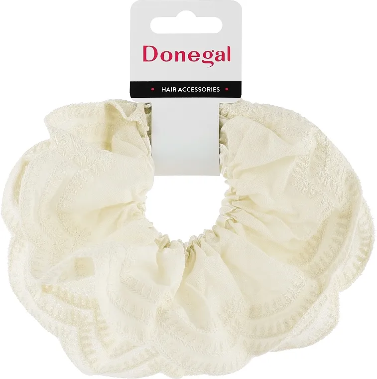 Donegal Gumica za kosu FA-5600+1, mlečna sa vezom