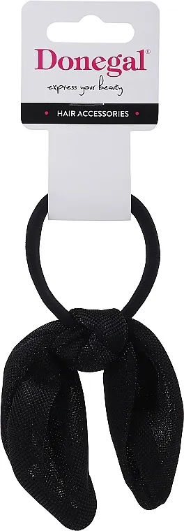 Donegal Gumica za kosu, FA-5621, crna sa crnom mašnom