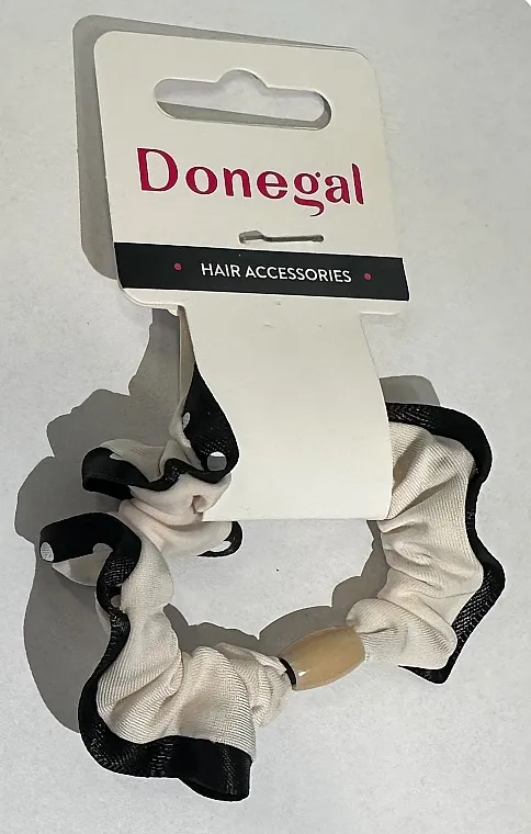 Donegal Gumica za kosu, FA-5640, bež sa crnom ivicom