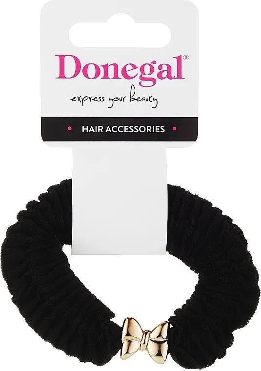 Donegal Gumica za kosu, FA-5653, crna sa mašnicom