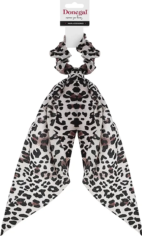 Donegal Gumica za kosu sa trakom, FA-5733, bež sa leopard printom
