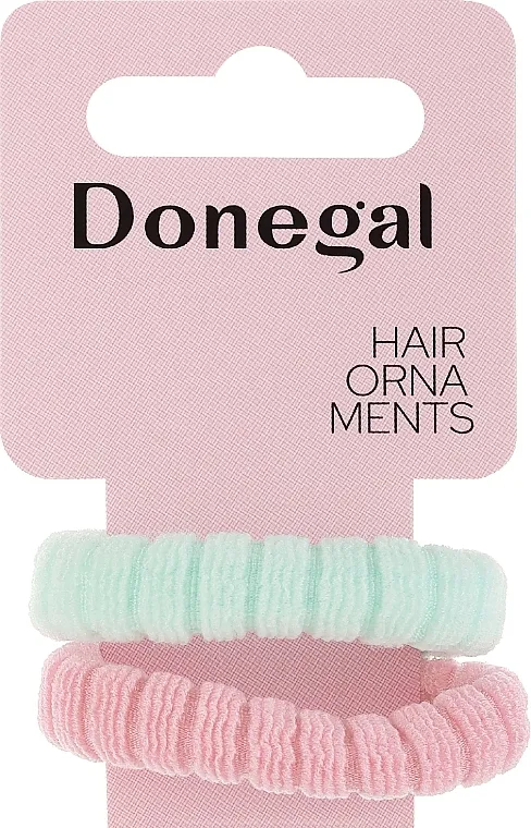 Donegal Gumice za kosu 2 kom., FA-5681, mint zelena + roze sa prugama