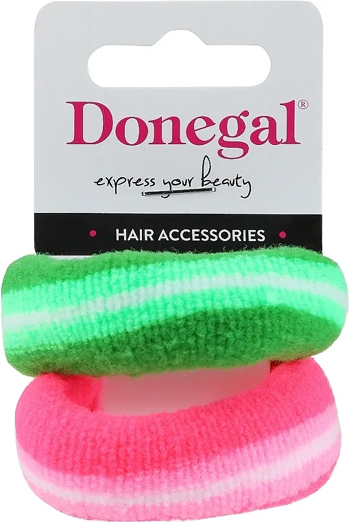 Donegal Gumice za kosu, 2 kom, FA-5681, zelene+ružičaste