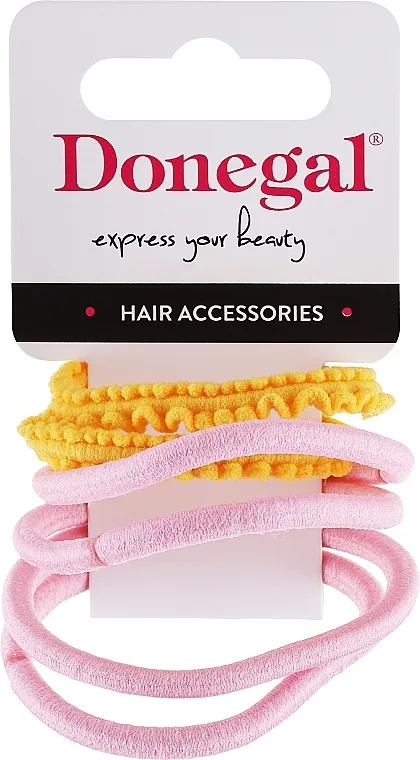 Donegal Gumice za kosu FA-5665, roze 4 kom. + žute 2 kom.