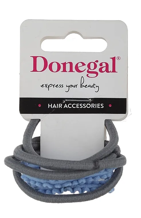Donegal Gumice za kosu FA-5665, sive 4 kom. + plave 2 kom.