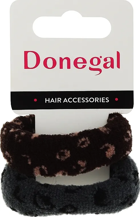 Donegal Gumice za kosu FA-5717, tamnobraon + siva