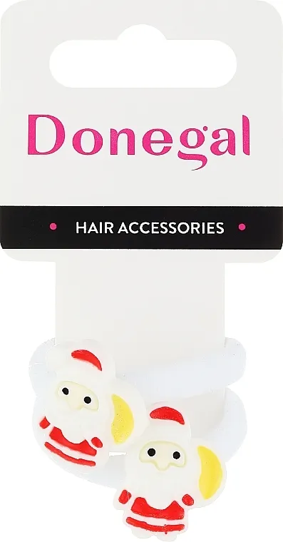 Donegal Gumice za kosu FA-5739, 2 kom., bele sa Deda Mrazom