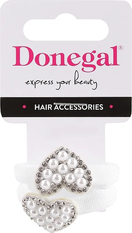 Donegal Gumice za kosu FA-5739, bele, srca