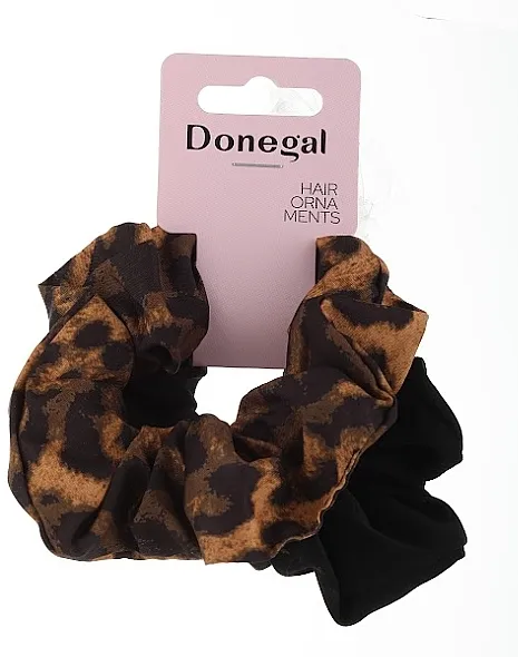 Donegal Gumice za kosu scrunchies FA-5863, crna i leopard