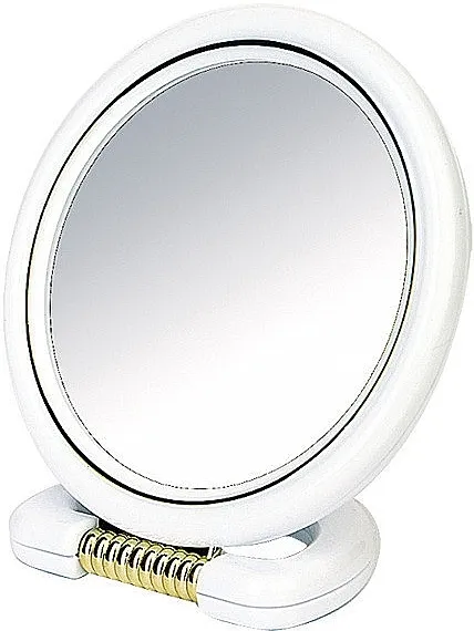 Donegal Mirror Dvostrano okruglo ogledalo, na stalku, bijelo, 18,5 cm