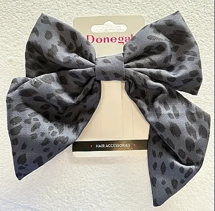 Donegal Šnala za kosu FA-5713+1, siva mašna u leopard printu