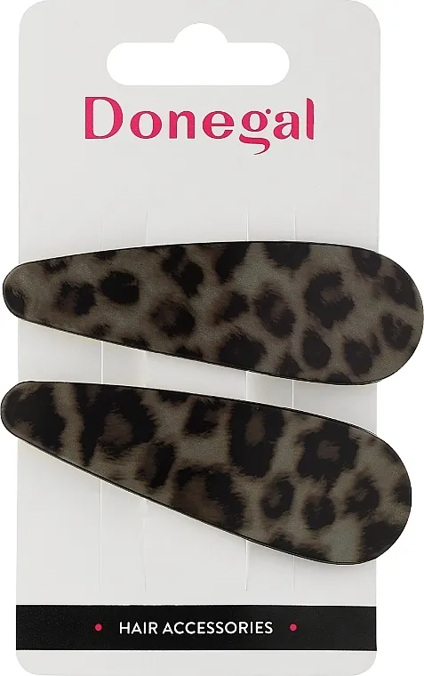 Donegal Šnale za kosu FA-5655+1, 2 kom., sive sa leopard printom