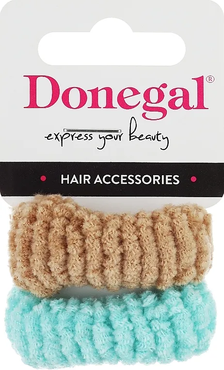 Donegal Ponytail Holder Woolly Gumice za kosu 2 kom., bež i tirkizna
