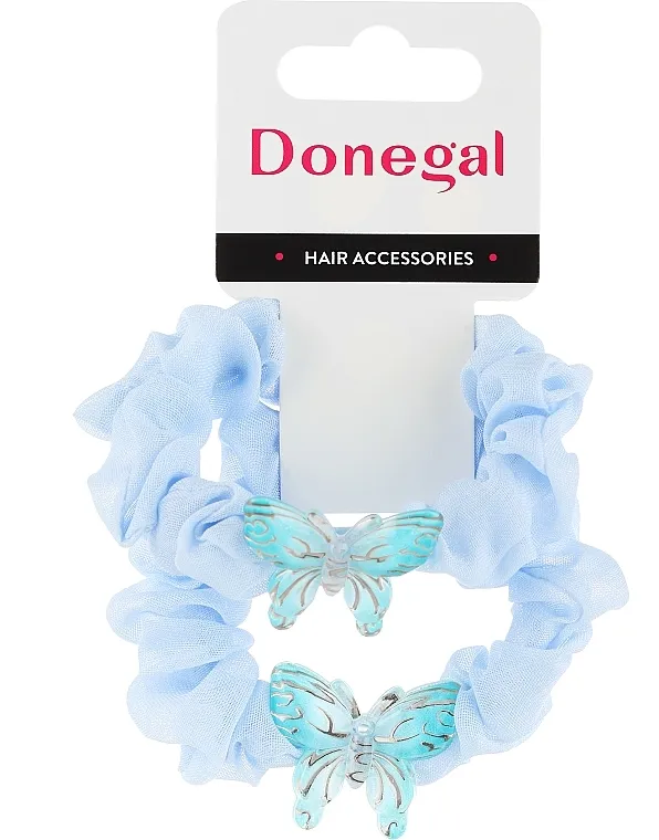Donegal Set gumica za kosu FA-5602, 2 kom., plave sa leptirićima