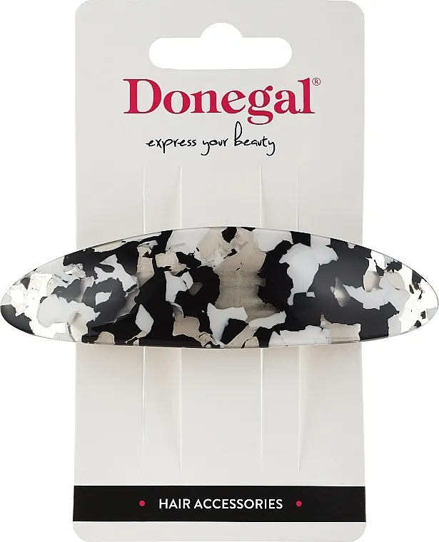 Donegal Štipaljka za kosu, FA-5751, crno-bela, providna