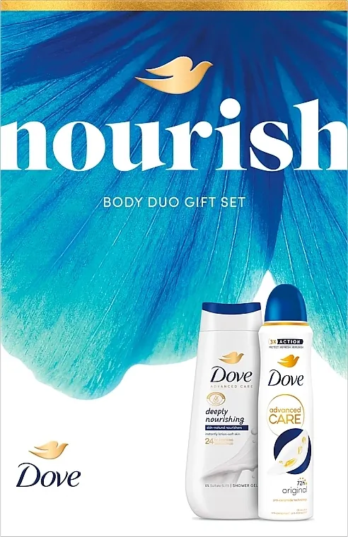 Dove Nourish Essentials Gift Set (sh/gel/250ml + deo/150ml) Poklon set