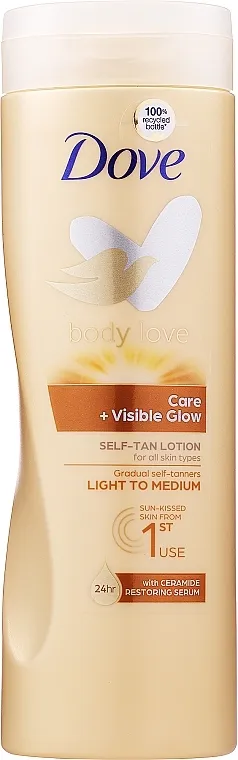 Dove Visible Glow Gradual Self-Tan Lotion Fair-Medium Skin Losion za samotamnjenje tijela