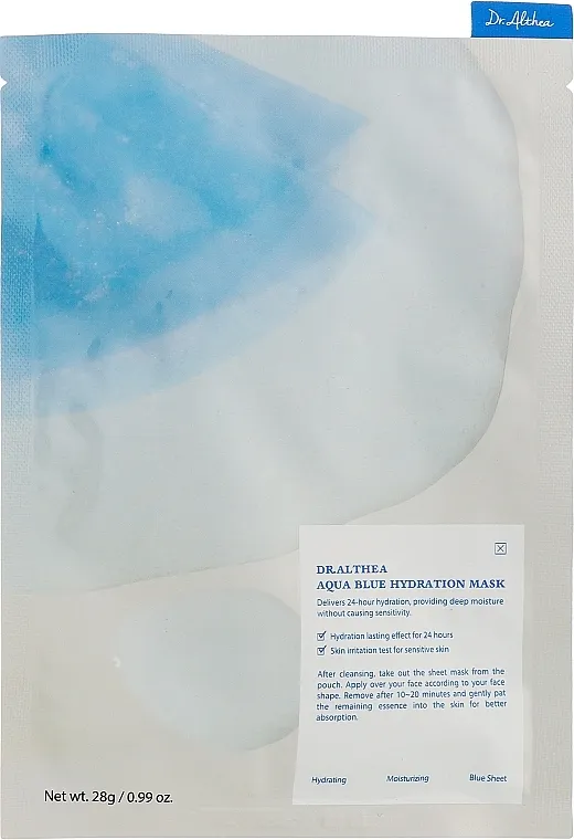 Dr. Althea Aqua Blue Hydration Mask Hidrantna maska u listu sa azulenom i agavom