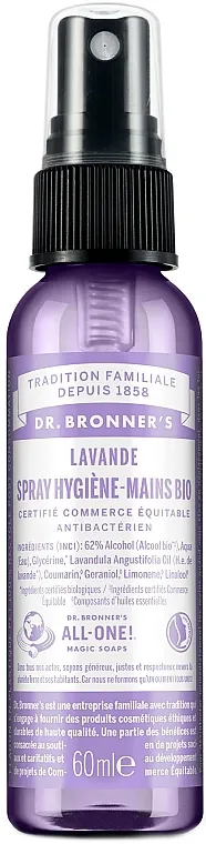 Dr. Bronner's Lavender Organic Hand Sanitizer Organski tečni dezinfekciono sredstvo za ruke sa lavandom