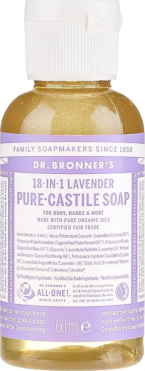 Dr. Bronner’s 18-in-1 Pure Castile Soap Lavender Tekući sapun "Lavanda"