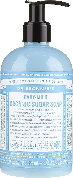 Dr. Bronner’s Organic Sugar Soap Baby-Mild Šećerni tekući sapun za djecu