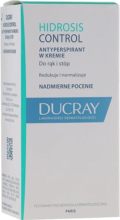 Ducray Hidrosis Control Antiperspirant Cream Kremasti antiperspirant za ruke i noge