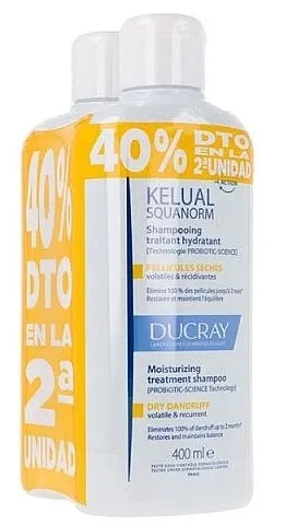 Ducray Kelual Squanorm Moisturizing Treatment Shampoo Duo (sh/2x400ml) Šampon protiv suvog peruti