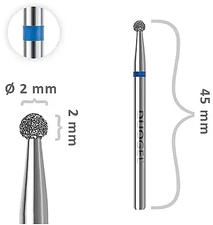 Duogel Dijamantski frez "Ball", prečnik 2,3 mm, plava traka