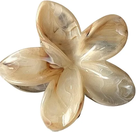 Ecarla Šnala za kosu Cvet SP348 7,5 x 8 cm, XL, bež