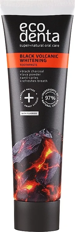 Ecodenta Black Volcanic Whitening Toothpaste Crna pasta za izbeljivanje zuba sa prahom od vulkanske lave