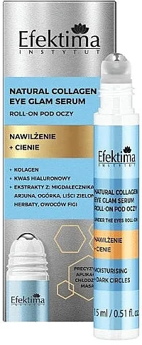 Efektima Natural Collagen Moisturizong + Dark Sircles Roll On Eye Glam Serum Valjak za predeo oko očiju "Hidratacija + tamni krugovi"