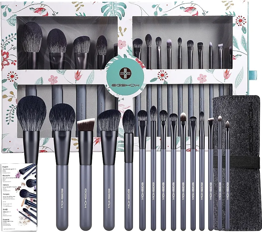Eigshow Beauty Eigshow Makeup Brush Kit In Gift Box Agate Grey Set kistova za šminku, 15 kom
