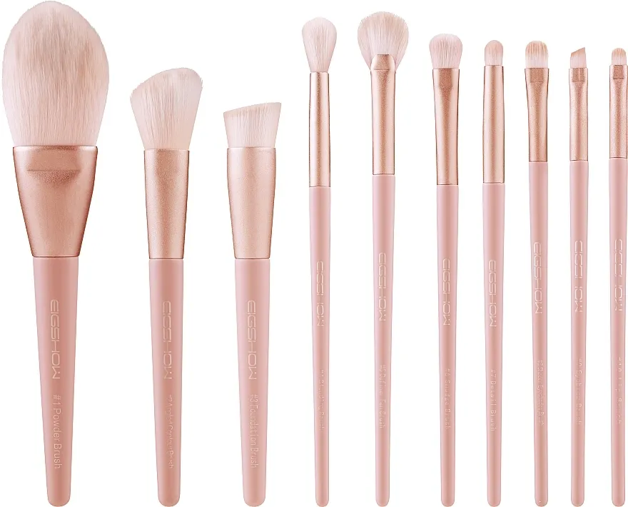 Eigshow Morandi Series Coral Vegan Brush Set Set kistova za šminku, 10 kom